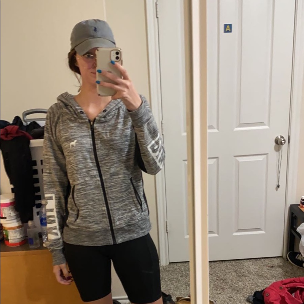 Grey and black zip up